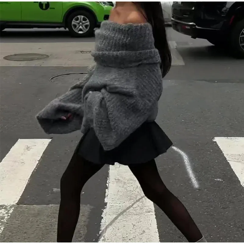 Long Sleeve Stylish Off Shoulder Sweater